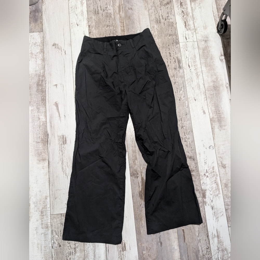 Jil Sander High Rise Wide Leg Trousers Size 6 Black